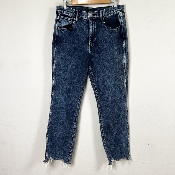 3X1 Jeans Straight Authentic Crop High Rise Sid Acid Wash Denim 80s Size 31‎ - Picture 1 of 10